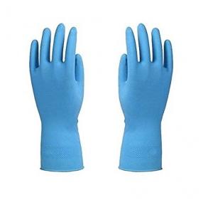 Rubber Blue Hand Gloves, 8 Inch 1 Pair